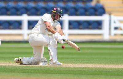 220626 - Glamorgan v Surrey, Rothesay County Championship Division 1- Colin Ingram of Glamorgan plays a shot