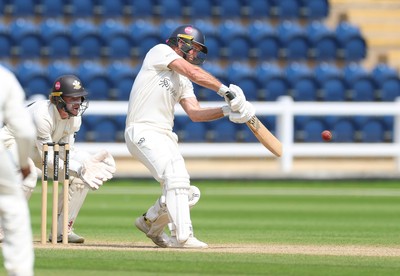 220626 - Glamorgan v Surrey, Rothesay County Championship Division 1- Colin Ingram of Glamorgan hits a 6