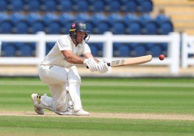 220626 - Glamorgan v Surrey, Rothesay County Championship Division 1- Colin Ingram of Glamorgan plays a shot