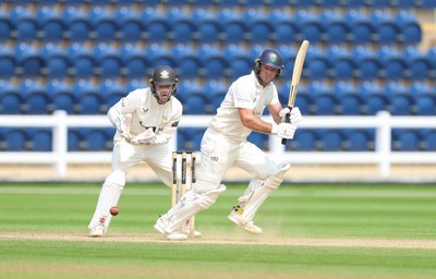 220626 - Glamorgan v Surrey, Rothesay County Championship Division 1- Colin Ingram of Glamorgan plays a shot