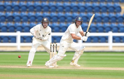 220626 - Glamorgan v Surrey, Rothesay County Championship Division 1- Colin Ingram of Glamorgan plays a shot