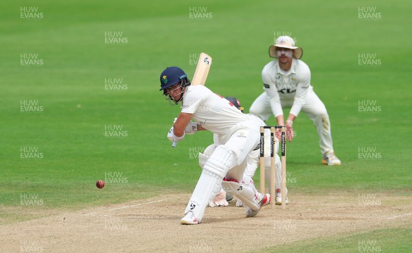 220626 - Glamorgan v Surrey, Rothesay County Championship Division 1- Asa Tribe of Glamorgan plays a shot