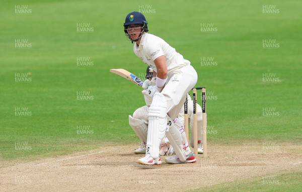 220626 - Glamorgan v Surrey, Rothesay County Championship Division 1- Asa Tribe of Glamorgan plays a shot