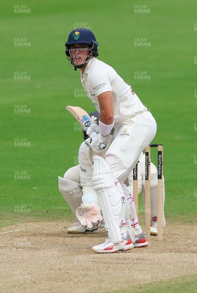 220626 - Glamorgan v Surrey, Rothesay County Championship Division 1- Asa Tribe of Glamorgan plays a shot