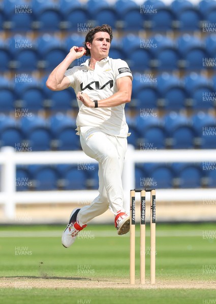 220626 - Glamorgan v Surrey, Rothesay County Championship Division 1- Sean Abbott of Surrey bowls
