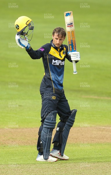 280419 - Glamorgan v Surrey, Royal London One Day Cup - Billy Root of Glamorgan acknowledges the crowd after reaching his 100