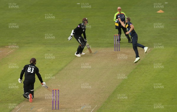 280419 - Glamorgan v Surrey, Royal London One Day Cup - Morne Morkel of Surrey is runout by Timm van der Gugten of Glamorgan and Glamorgan take the victory