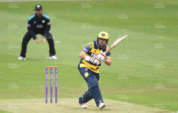 300417 - Glamorgan v Surrey - Royal London One Day Cup - Jacques Rudolph of Glamorgan hits a shot off the bowling of Sam Curran