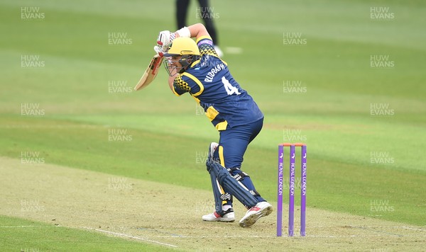 300417 - Glamorgan v Surrey - Royal London One Day Cup - Jacques Rudolph of Glamorgan plays a shot off the bowling of Tom Curran