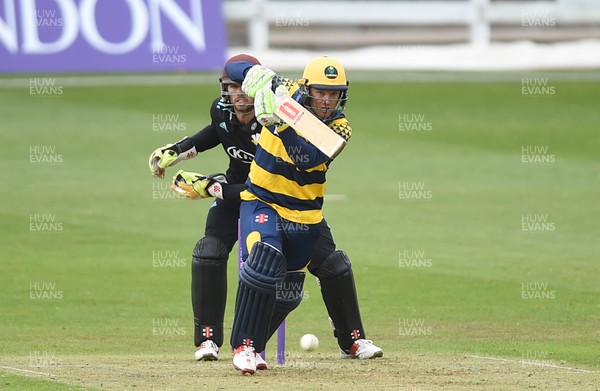 300417 - Glamorgan v Surrey - Royal London One Day Cup - Colin Ingram of Glamorgan plays a shot off the bowling of Gareth Batty