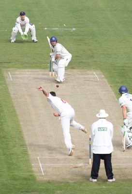 09.04.10 ... Glamorgan v Sussex, LV County Championship, SWALEC Stadium, Cardiff -  Sussex's Murray Goodwin in bowled out by Glamorgan's James Allenby 