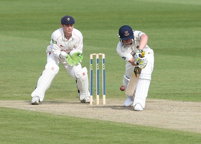 09.04.10 ... Glamorgan v Sussex, LV County Championship, SWALEC Stadium, Cardiff -  Sussex' s Andrew Hodd plays off the bowling of James Dalrymple 