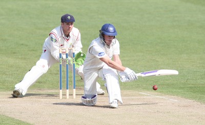 11.04.10 ... Glamorgan v Sussex, LV County Championship, SWALEC Stadium, Cardiff -  Sussex's Murray Goodwin plays off the bowling of Dean Cosker 