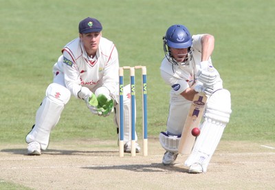 11.04.10 ... Glamorgan v Sussex, LV County Championship, SWALEC Stadium, Cardiff -  Sussex's Murray Goodwin plays off the bowling of Dean Cosker 