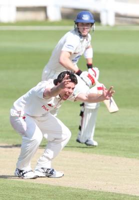 11.04.10 ... Glamorgan v Sussex, LV County Championship, SWALEC Stadium, Cardiff -  Glamorgans Christopher Ashling appeals for the wicket of Michael Thornley 