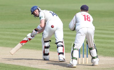 11.04.10 ... Glamorgan v Sussex, LV County Championship, SWALEC Stadium, Cardiff -  Sussex's Michael Thornley leaves the ball for Mark Wallace to collect 