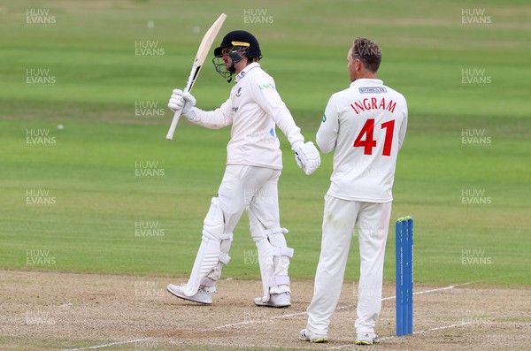 130622 - Glamorgan v Sussex - LV= County Championship - Division Two - Oli Carter of Sussex acknowledges his 150