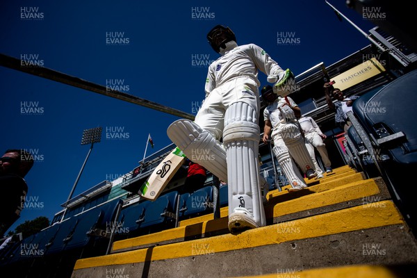 140622 - Glamorgan v Sussex - LV= County Championship - Division Two - Edward Byrom of Glamorgan walks out of the pavilion