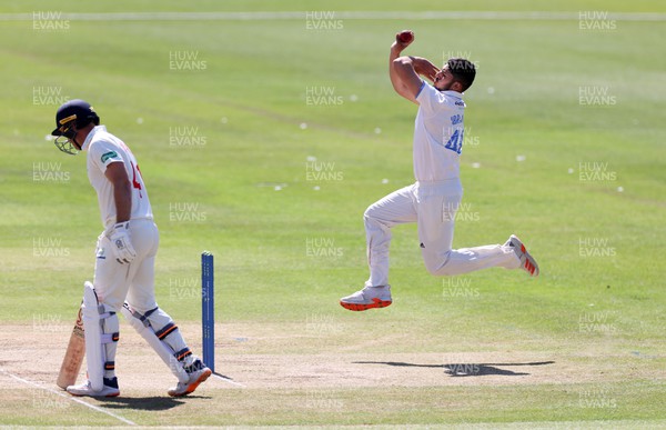 140622 - Glamorgan v Sussex - LV= County Championship - Division Two - Danial Ibrahim of Sussex bowling