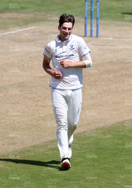 140622 - Glamorgan v Sussex - LV= County Championship - Division Two - Henry Crocombe of Sussex celebrates taking the wicket of Sam Northeast of Glamorgan