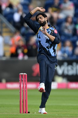 140625 - Glamorgan v Sussex - Vitality Blast - Imad Wasim of Glamorgan bowling