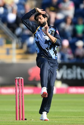 140625 - Glamorgan v Sussex - Vitality Blast - Imad Wasim of Glamorgan bowling