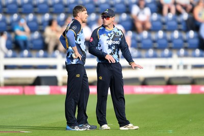140625 - Glamorgan v Sussex - Vitality Blast - Dan Douthwaite and Colin Ingram of Glamorgan