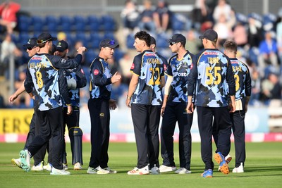 140625 - Glamorgan v Sussex - Vitality Blast - Will Smale of Glamorgan catches the ball to dismiss John Simpson of Sussex
