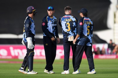 140625 - Glamorgan v Sussex - Vitality Blast - Colin Ingram of Glamorgan catches the ball to dismiss James Coles of Sussex