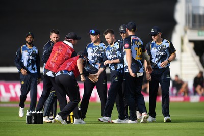 140625 - Glamorgan v Sussex - Vitality Blast - Colin Ingram of Glamorgan catches the ball to dismiss James Coles of Sussex