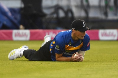 140625 - Glamorgan v Sussex - Vitality Blast - Henry Crocombe of Sussex catches the ball to dismiss Colin Ingram of Glamorgan