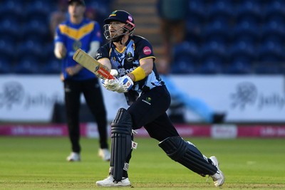 140625 - Glamorgan v Sussex - Vitality Blast - Dan Douthwaite of Glamorgan batting