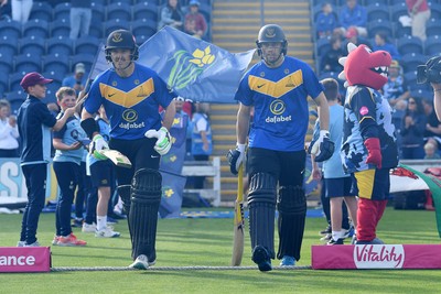 140625 - Glamorgan v Sussex - Vitality Blast - Sussex run out for the start of the match