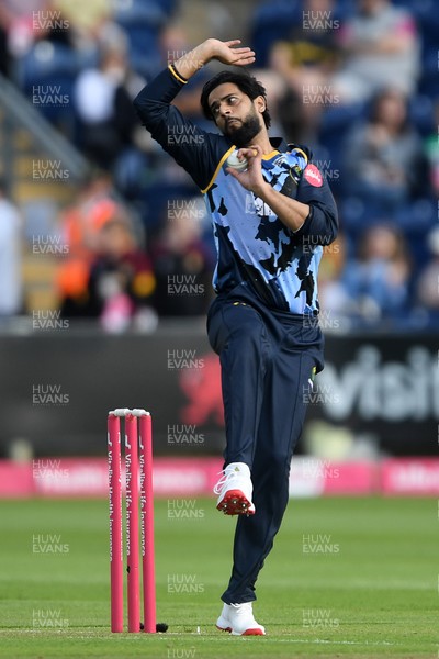 140625 - Glamorgan v Sussex - Vitality Blast - Imad Wasim of Glamorgan bowling