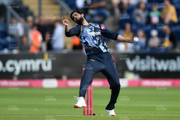 140625 - Glamorgan v Sussex - Vitality Blast - Imad Wasim of Glamorgan bowling