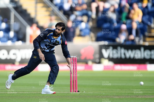 140625 - Glamorgan v Sussex - Vitality Blast - Imad Wasim of Glamorgan bowling