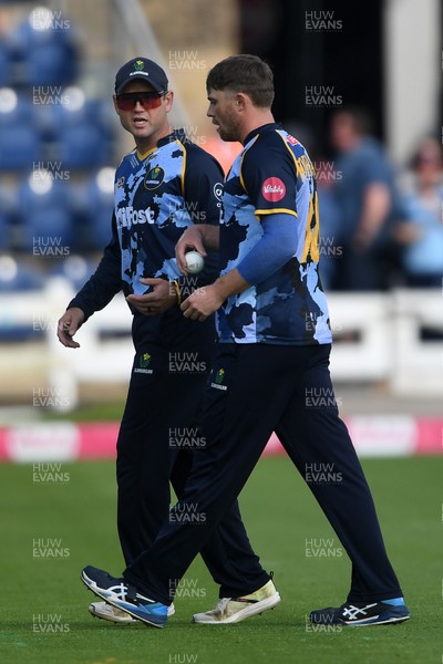 140625 - Glamorgan v Sussex - Vitality Blast - Dan Douthwaite and Colin Ingram of Glamorgan