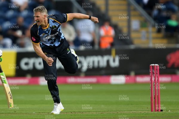 140625 - Glamorgan v Sussex - Vitality Blast - Timm Van Der Gugten of Glamorgan bowling