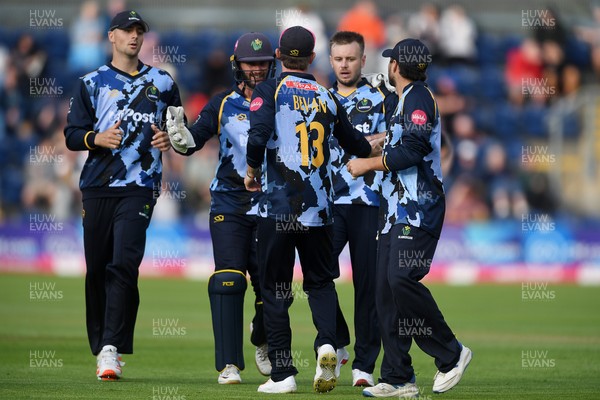 140625 - Glamorgan v Sussex - Vitality Blast - Mason Crane of Glamorgan bowls the ball to dismiss Tom Alsop of Sussex