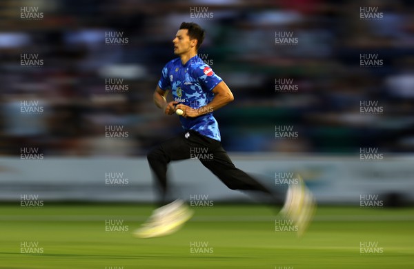 230623 - Glamorgan v Sussex - Vitality T20 Blast - Brad Currie of Sussex bowling