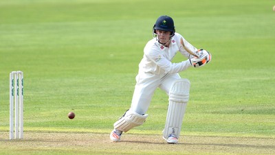 230816 - Glamorgan v Sussex - Specsavers County Championship -Owen Morgan of Glamorgan hits a shot