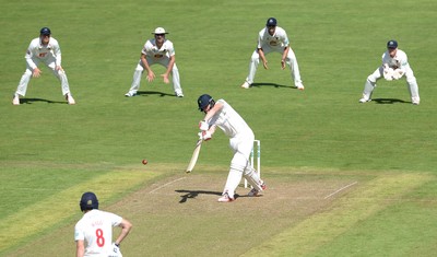 230816 - Glamorgan v Sussex - Specsavers County Championship -Aneurin Donald of Glamorgan hits a shot