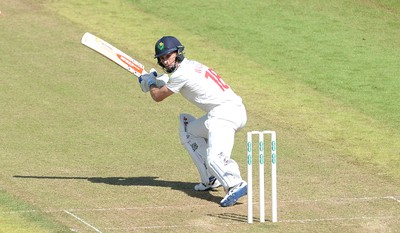 230816 - Glamorgan v Sussex - Specsavers County Championship -Mark Wallace of Glamorgan hits a shot