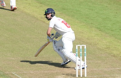 230816 - Glamorgan v Sussex - Specsavers County Championship -Mark Wallace of Glamorgan hits a shot