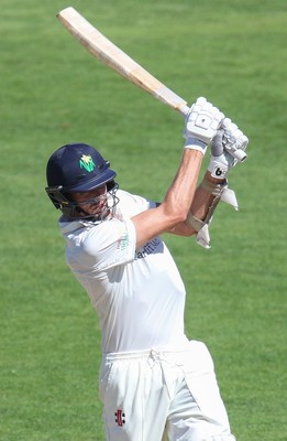 260816 - Glamorgan v Sussex, Specsavers County Championship, Division 2 - Michael Hogan of Glamorgan hits a shot but is caught out