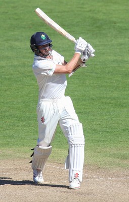 260816 - Glamorgan v Sussex, Specsavers County Championship, Division 2 - Michael Hogan of Glamorgan hits a shot but is caught out