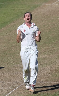 260816 - Glamorgan v Sussex, Specsavers County Championship, Division 2 - Graham Wagg of Glamorgan celebrates after Chris Nash of Sussex is caught out by Mark Wallace of Glamorgan