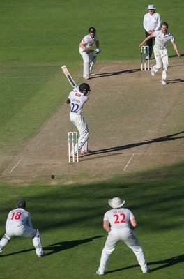 260816 - Glamorgan v Sussex, Specsavers County Championship, Division 2 - Jofra Archer of Sussex is caught by wicket keeper Mark Wallace of Glamorgan off the bowling of Michael Hogan of Glamorgan