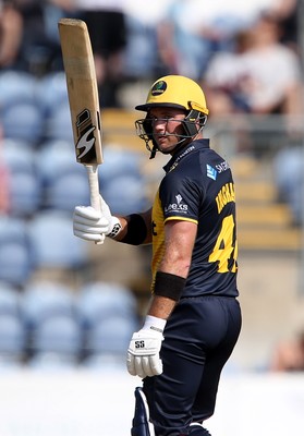 260819 - Glamorgan v Sussex Sharks - Vitality T20 Blast - Colin Ingram of Glamorgan acknowledges his half century