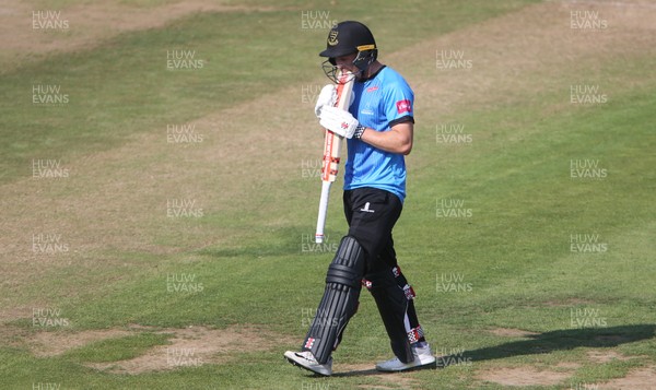 260819 - Glamorgan v Sussex Sharks - Vitality T20 Blast - Phil Salt of Sussex walks off after being dismissed